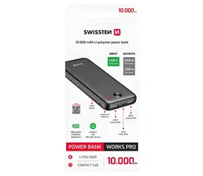 Swissten WORX PRO čierna / Powerbanka / 10000 mAh