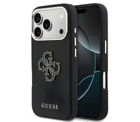 Guess PU Grained 4G Resin Metal Logo čierna