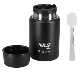 Nils Camp NC3807 čierna / Termoska na jedlo / 550 ml / nerez