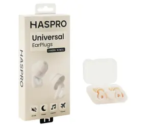 Haspro Universal béžová / Špunty do uší / silikónové / SNR 29 dB / vymeniteľné koncovky S,M,L