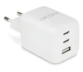Dicota Sieťový adaptér GaN 2x USB-C/USB-A biela / 65W / PD 3.0