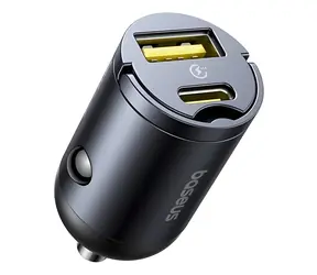 Baseus Tiny Star Mini USB-A/USB-C Cosmic Black / Nabíjačka do auta / 30W / PD + QC / do autozapaľovača