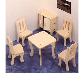 Woodcraft CONSTRUCTION Kit 3D puzzle Jedáleň / od 5 rokov / Obtiažnosť: nízka