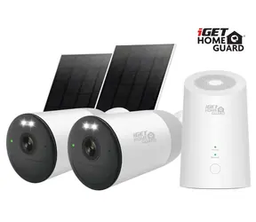 iGet HOMEGUARD HGWNK108402S / Bezdrôtový kamerový set / 2K QHD / 10CH NVR / 2x batériová kamera + solar / PIR / IP66