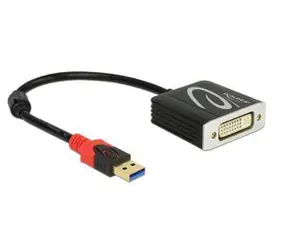 DeLock USB 3.0 na DVI čierna / Adaptér