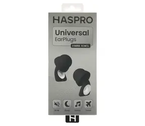 Haspro Universal čierna / Špunty do uší / silikónové / SNR 29 dB / vymeniteľné koncovky S,M,L