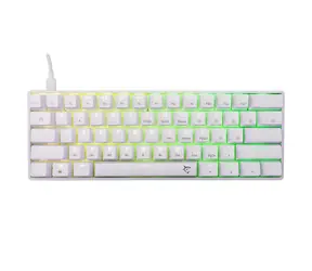 White Shark GK-004211 SHINOBI 2 biela / Herná mechanická klávesnica / US layout / červené spínače / hot-swap / RGB LED