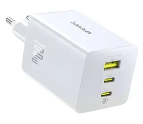Baseus EnerFill FE11 Moon White / Rýchlonabíjačka / 100W / GaN 6 / USB-A + 2× USB-C