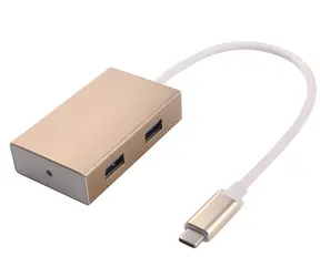PremiumCord USB-C Hub 4- Port hliníkové / USB hub / 4X USB 3.0 / 5 Gbps