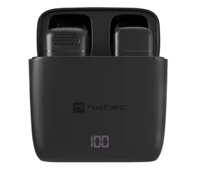 Natec Hopper Lightning čierna / Klopový mikrofón / sada 2 ks / bezdrôtový / dosah 30 m / výdrž 4 h