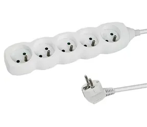 Esperanza ELK207W biela / Predlžovací prívod / 230V / 5 zásuviek / 1,5 m / detská poistka
