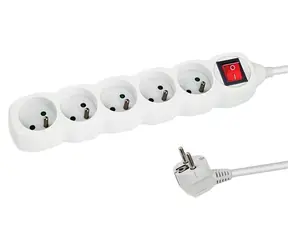 Esperanza ELK215W biela / Predlžovací prívod / 230 V / 3 m / 5 zásuviek / vypínač