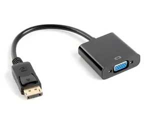 Lanberg AD-0002-BK čierna / Redukcia VGA (D-Sub) na DisplayPort / 0,2 m / max. 1920×1200 / 60 Hz