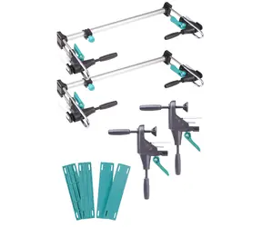 Wolfcraft PRO Sada na montáž zárubní / Montážna sada / 2 svorky / 4 dištančné kusy / 600-1000 mm