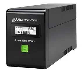 PowerWalker 600VA Pure Sine čierna / Záložný zdroj UPS / Line-Interactive / 360 W / LCD displej