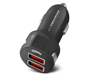 Esperanza EZ110 čierna / Nabíjačka do auta / 2x USB-A / 36 W / Quick Charge 3.0