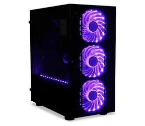 ibox Passion V4 čierna / PC skriňa / Mini Tower / RGB podsvietenie / diaľkové ovládanie / tvrdené sklo / 1x USB 3.0