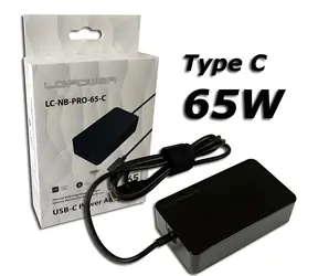 LC-Power LC- NB-PRO-65-C čierna / Napájací adaptér pre notebook / 65 W / USB-C PD / 5-20 V / 100-240 V