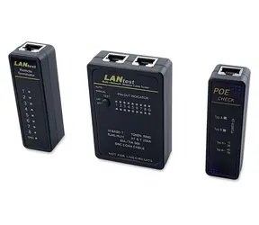 Equip čierna / Káblový tester / RJ45, RJ12, RJ11, BNC / PoE test / LED indikácia