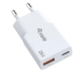 Equip Slim GaN biela / Nabíjačka / 20 W / USB-C PD 3.0 + USB-A / 2 porty