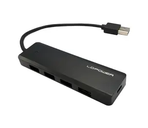 LC-Power čierna / USB hub / 4X USB-A / 1x USB-C / nabíjacie funkcie