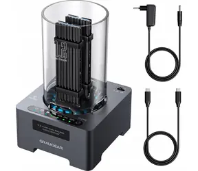 GrauGear G-M2DK-CL-20G čierna / Klonovacia dokovacia stanica / 2x M.2 NVMe / USB-C / 20 Gbit/s