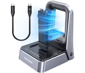 GrauGear G-M2DK2-20G / Dokovacia stanica pre M.2 SSD / NVMe + SATA / USB-C 20 Gbps / Aktívne chladenie