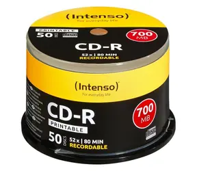 INTENSO CD R 700MB 52x / CD- R disk / Cake box 50 ks / Printable