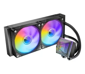 Azza Pyramid 240 ARGB čierna / AIO vodný chladič CPU / 2x 120 mm / AMD + Intel