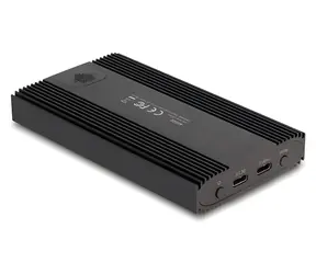 DeLock čierna / Externé puzdro / 2x M.2 NVMe PCIe SSD / USB-C 20 Gbps / hliníkové