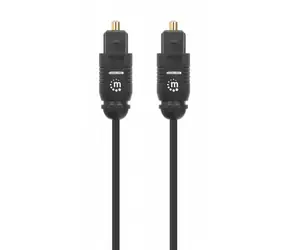 Manhattan Toslink čierna / Optický audio kábel / M/M / 3 m / pozlátené konektory
