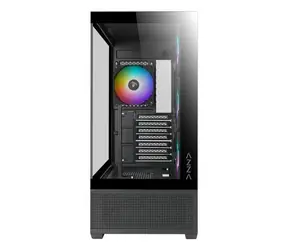 Azza Tiara 501B ARGB čierna / Počítačová skriňa / Midi-tower / ATX / tvrdené sklo / bez zdroja
