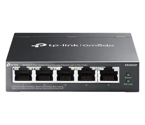 TP-LINK ES205GP / Switch / 5x RJ45 1Gbps / 4X PoE+ / 65W / Omada