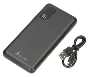 Extralink EPB-098B čierna / Power banka / 10 000 mAh / 2x USB-A + 1x USB-C / LED indikácia