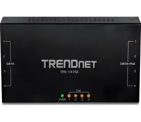 Trendnet TPE-147GI / PoE+ injektor / 4- Port Gigabit / 65 W / IEEE 802.3 AF/at