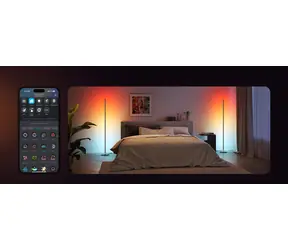 Govee H8076 SMART Corner Floor Lamp čierna / Stojacia lampa / RGBICWW / 1000 lm / BT / Wi-Fi