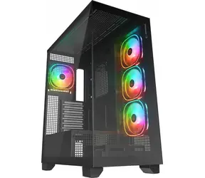 Rampage Hydra V1 čierna / Skriňa / E-ATX / 1x USB-C, 1x USB-A + húb / 4X ARGB fan / bez zdroja