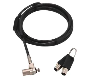 Dicota T-Lock Ultra Slim V2 Masterkeyed / Bezpečnostný káblový zámok / slot 3x7 mm / 2 m / čierna, strieborná