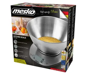 Mesko MS 3152 strieborná / Kuchynská váha / max hmotnosť 5 kg / Presnosť: 1 g