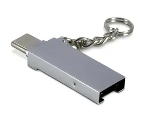 Inter-tech Card Reader / Čítačka pamäťových kariet / MicroSD / USB-C + USB-A / kovové telo