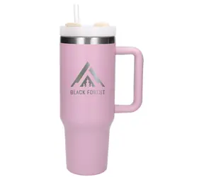 Extralink Black Forest púdrová ružová / Termohrnček / 1200 ml / so slamkou