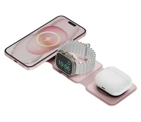 Energea BAZIC GoMag Trio PLUS ružová / Bezdrôtová nabíjačka / 3v1 / MagSafe / iPhone, Apple Watch, AirPods