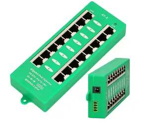 Extralink PoE injektor 8 portov / PoE injektor / Gigabit / aktívny / 802.3 AF/at / režim A