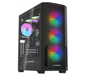 Rampage Shelob čierna / PC skriňa / Midi-tower / 4X ARGB ventilátor