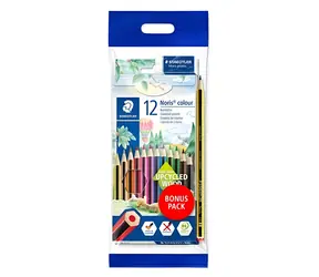 Staedtler Noris Colour / Pastelky / súprava 12 ks / šesťhranné / drevené / puzdro + guma
