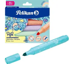 Pelikan Fixy Colorella Pastel / 6 farieb / okrúhly hrot 1-3 mm / vymývateľné