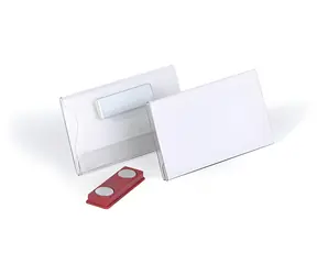 Durable transparentný / Menovka s magnetom / 40x75 mm / PVC / 25 ks