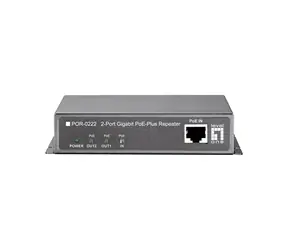 LevelOne PoE+ opakovač 3x GE PoE / Sieťový opakovač / 3x Gigabit Ethernet PoE / Kaskádovateľný, +100 m dosah