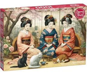 Cherry PAZZI Puzzle Jarný čaj / 1000 dielikov / 70 x 50 cm