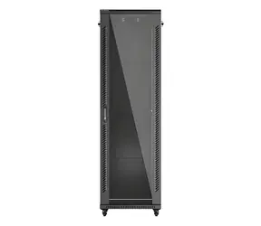 Lanberg čierna / Stojanový rozvádzač / 19" / 42U / 600x800 mm / presklené dvere